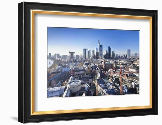 Frankfurt skyline with Paulskirche church, Roemerberg and financial district, Frankfurt, Hesse, Ger-Markus Lange-Framed Photographic Print