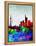 Frankfurt Watercolor Skyline-NaxArt-Framed Stretched Canvas