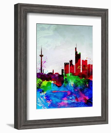 Frankfurt Watercolor Skyline-NaxArt-Framed Art Print