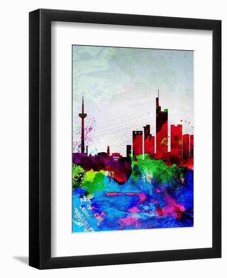 Frankfurt Watercolor Skyline-NaxArt-Framed Art Print