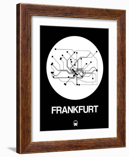 Frankfurt White Subway Map-NaxArt-Framed Art Print