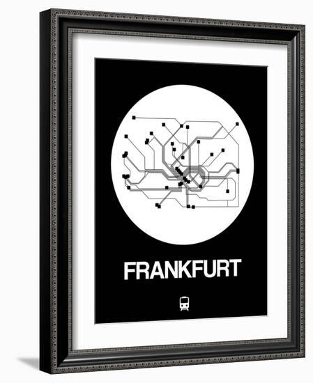 Frankfurt White Subway Map-NaxArt-Framed Art Print