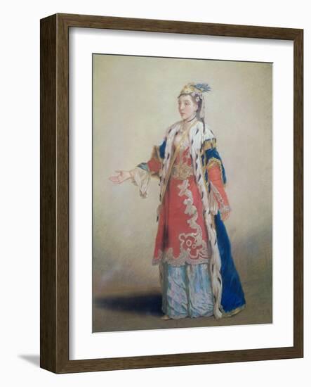 Frankish Woman from Pera, Constantinople, 1738-43-Jean-Etienne Liotard-Framed Giclee Print