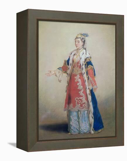 Frankish Woman from Pera, Constantinople, 1738-43-Jean-Etienne Liotard-Framed Premier Image Canvas