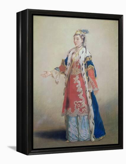 Frankish Woman from Pera, Constantinople, 1738-43-Jean-Etienne Liotard-Framed Premier Image Canvas