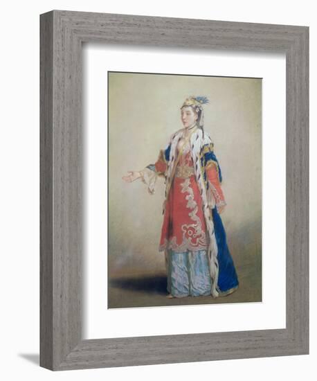 Frankish Woman from Pera, Constantinople, 1738-43-Jean-Etienne Liotard-Framed Giclee Print