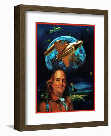 "Franklin and the Space Shuttle," July 1, 1973-B. Winthrop-Framed Giclee Print