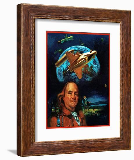 "Franklin and the Space Shuttle," July 1, 1973-B. Winthrop-Framed Giclee Print