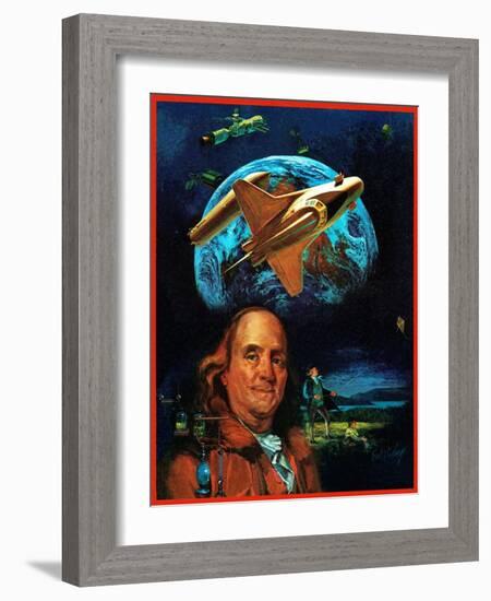 "Franklin and the Space Shuttle," July 1, 1973-B. Winthrop-Framed Giclee Print