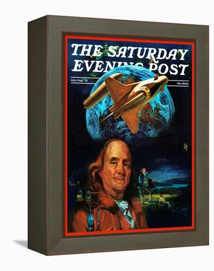 "Franklin and the Space Shuttle," Saturday Evening Post Cover, July 1, 1973-B. Winthrop-Framed Premier Image Canvas