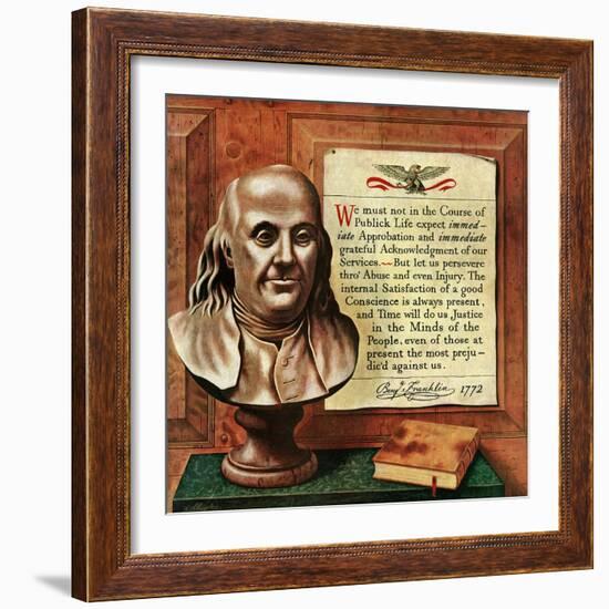 "Franklin Bust," January 17, 1948-John Atherton-Framed Giclee Print