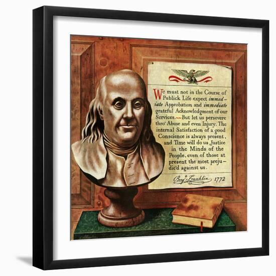 "Franklin Bust," January 17, 1948-John Atherton-Framed Giclee Print