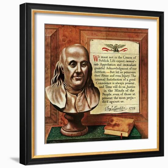 "Franklin Bust," January 17, 1948-John Atherton-Framed Giclee Print