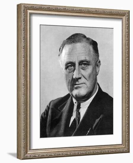 Franklin Delano Roosevelt 32nd President of the USA in the Year of His Election-null-Framed Premium Photographic Print