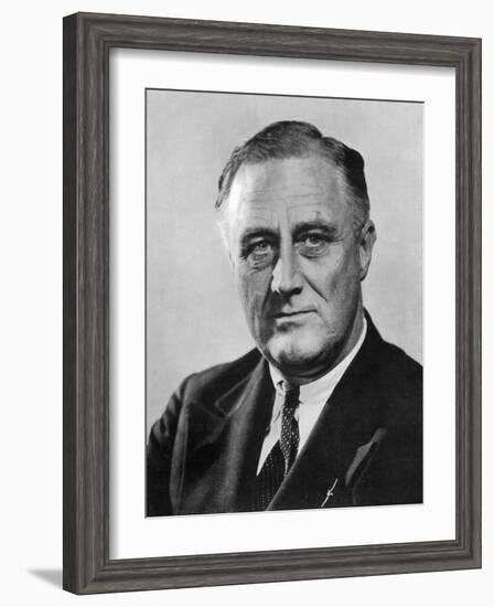 Franklin Delano Roosevelt 32nd President of the USA in the Year of His Election-null-Framed Premium Photographic Print