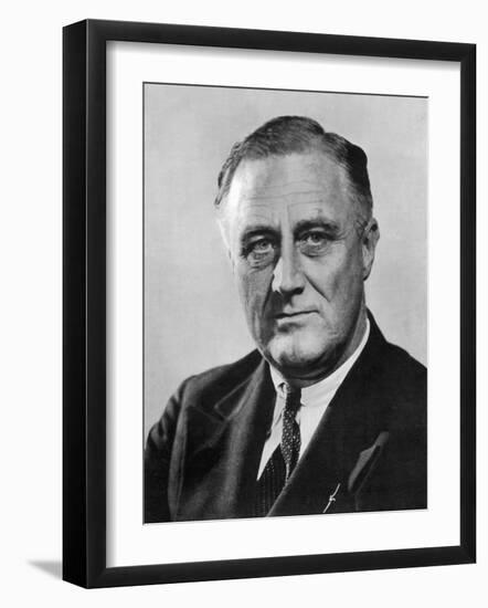 Franklin Delano Roosevelt 32nd President of the USA in the Year of His Election-null-Framed Premium Photographic Print