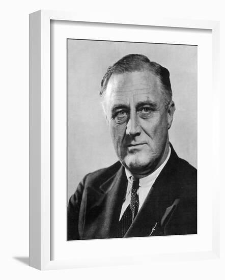 Franklin Delano Roosevelt 32nd President of the USA in the Year of His Election-null-Framed Premium Photographic Print