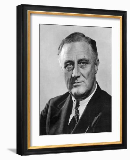 Franklin Delano Roosevelt 32nd President of the USA in the Year of His Election-null-Framed Premium Photographic Print