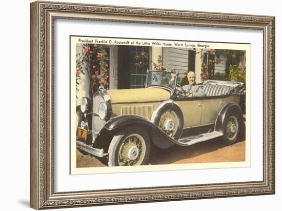 Franklin Roosevelt in Vintage Car, Warm Springs, Georgia-null-Framed Art Print