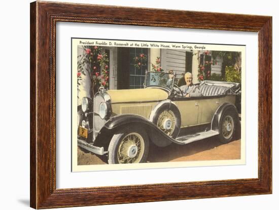 Franklin Roosevelt in Vintage Car, Warm Springs, Georgia-null-Framed Art Print