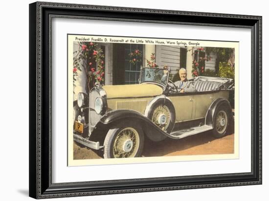 Franklin Roosevelt in Vintage Car, Warm Springs, Georgia-null-Framed Art Print