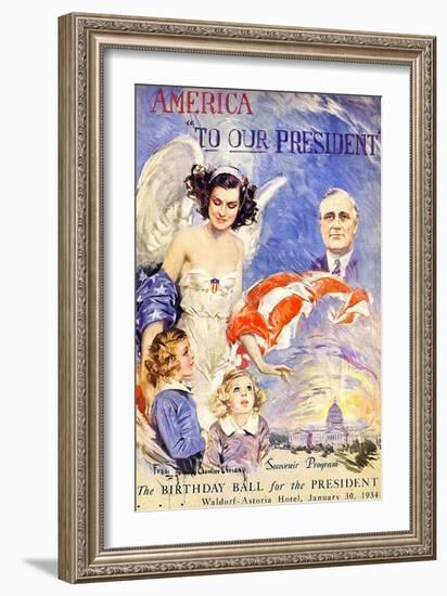 Franklin Roosevelt's Birthday Ball, 1934-Howard Chandler Christy-Howard Chandler Christy-Framed Art Print