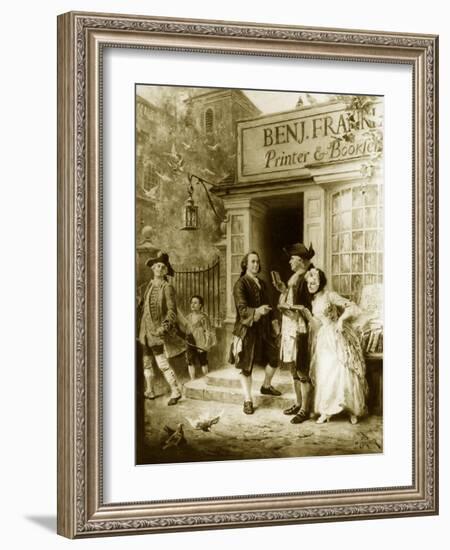 Franklin's Bookshop, 1745-Jean Leon Gerome Ferris-Framed Giclee Print