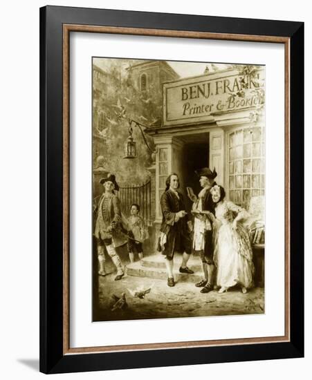 Franklin's Bookshop, 1745-Jean Leon Gerome Ferris-Framed Giclee Print