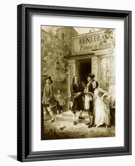 Franklin's Bookshop, 1745-Jean Leon Gerome Ferris-Framed Giclee Print