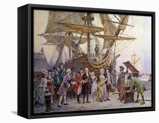 Franklin's Homecoming, c.1785-Jean Leon Gerome Ferris-Framed Premier Image Canvas