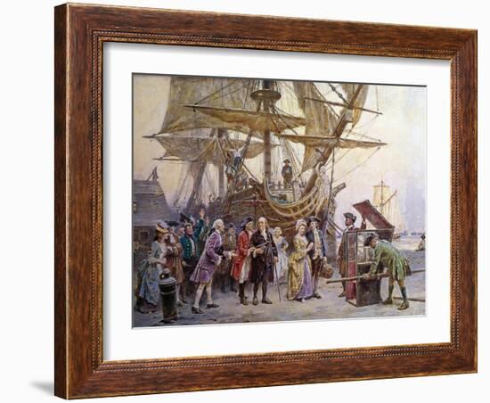 Franklin's Homecoming, c.1785-Jean Leon Gerome Ferris-Framed Giclee Print