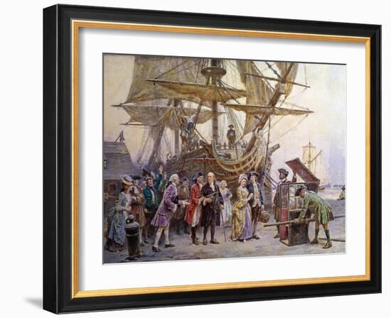 Franklin's Homecoming, c.1785-Jean Leon Gerome Ferris-Framed Giclee Print