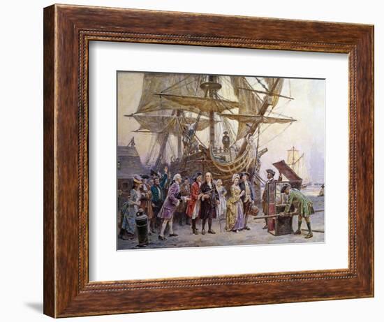 Franklin's Homecoming, c.1785-Jean Leon Gerome Ferris-Framed Giclee Print