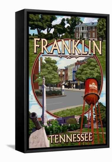 Franklin, Tennessee - Montage-Lantern Press-Framed Stretched Canvas