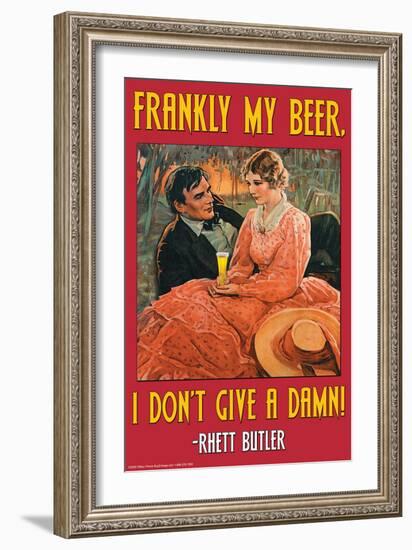 Frankly My Beer, I Don't Give a Damn--Framed Art Print