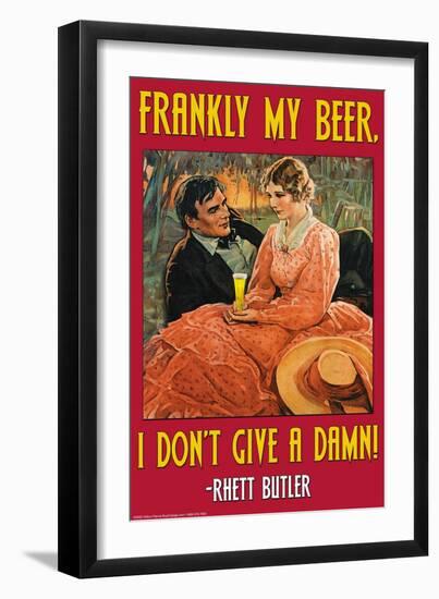 Frankly My Beer, I Don't Give a Damn-null-Framed Art Print