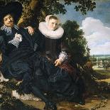 Marriage Portrait of Isaac Massa and Beatrix van der Laen-Frans Hals the Elder-Premier Image Canvas