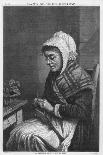 Old Woman Knitting-Frans Huard-Framed Art Print