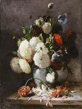 Apple Blossoms and Blue and White Porcelain on a Table-Frans Mortelmans-Giclee Print