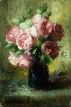 Still Life of Pink Roses in a Glass Vase-Frans Mortelmans-Framed Giclee Print