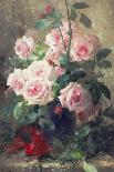 Pink Roses in a Vase-Frans Mortelmans-Giclee Print