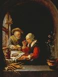 An Elderly Couple Eating-Frans Van Mieris-Framed Giclee Print