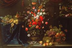 A Still Life of Summer Flowers in a Sculpted Urn (Oil on Canvas)-Frans Ykens-Giclee Print