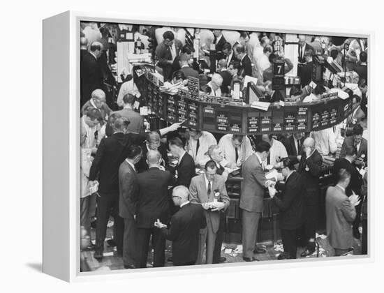 Frantic Day at the New York Stock Exchange During the Market Crash-Yale Joel-Framed Premier Image Canvas