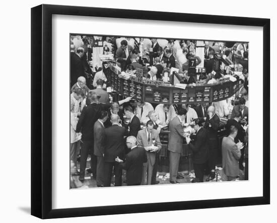 Frantic Day at the New York Stock Exchange During the Market Crash-Yale Joel-Framed Photographic Print