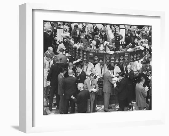 Frantic Day at the New York Stock Exchange During the Market Crash-Yale Joel-Framed Photographic Print