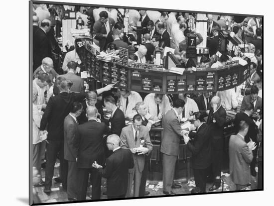 Frantic Day at the New York Stock Exchange During the Market Crash-Yale Joel-Mounted Photographic Print