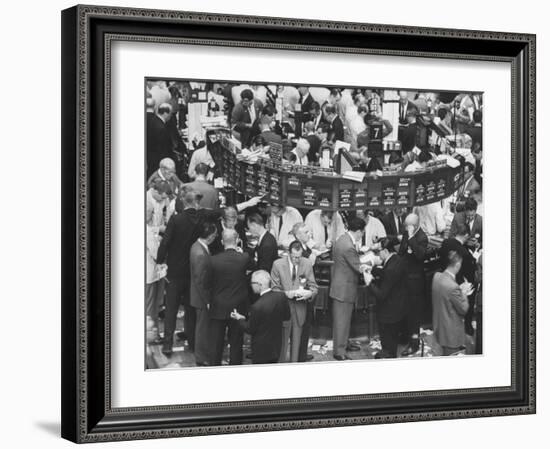 Frantic Day at the New York Stock Exchange During the Market Crash-Yale Joel-Framed Photographic Print