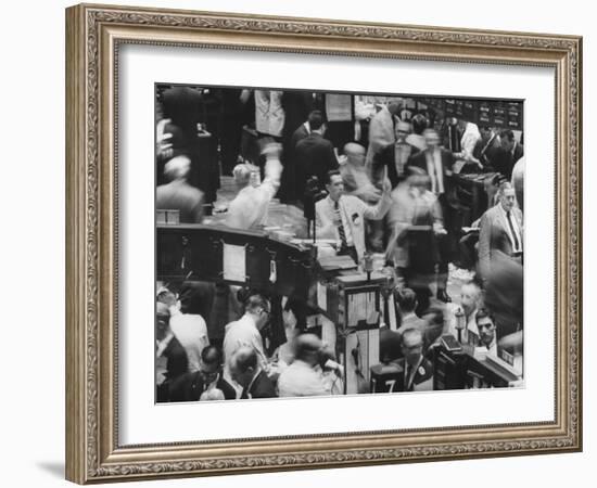 Frantic Day at the New York Stock Exchange During the Market Crash-Yale Joel-Framed Photographic Print