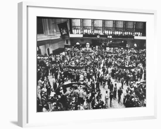 Frantic Day at the New York Stock Exchange During the Market Crash-Yale Joel-Framed Photographic Print